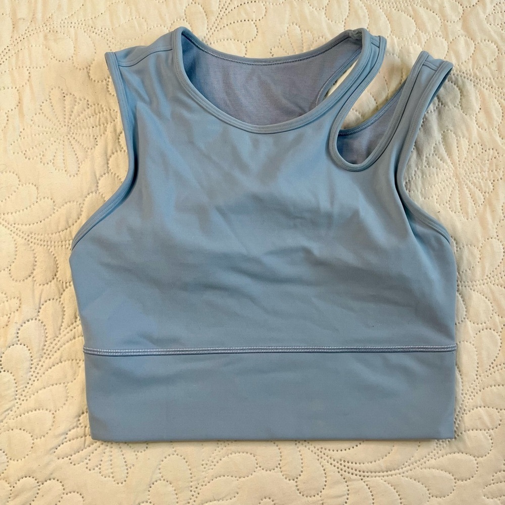 Blue Lululemon Mastered Motion Cropped Tank (6)
